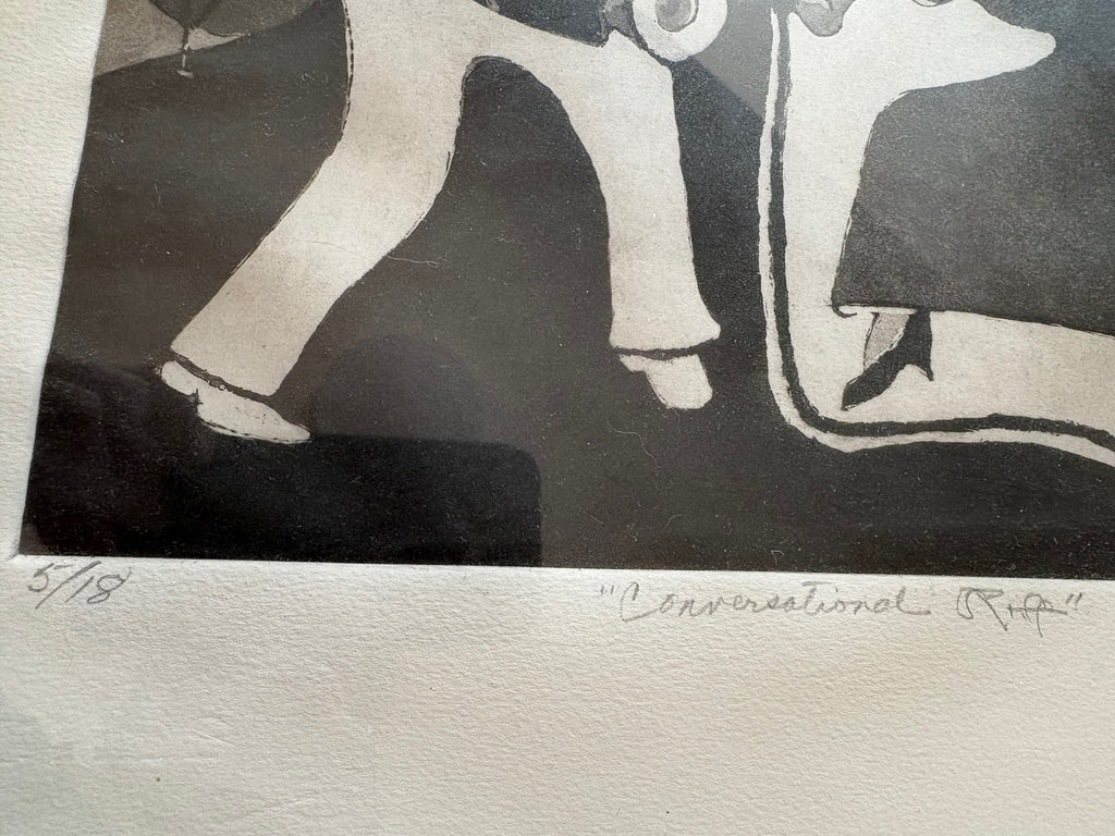 Original Signed Jazz Art Print "Conversational Riff" by L. Grice (1992) — Low Edition 5/18