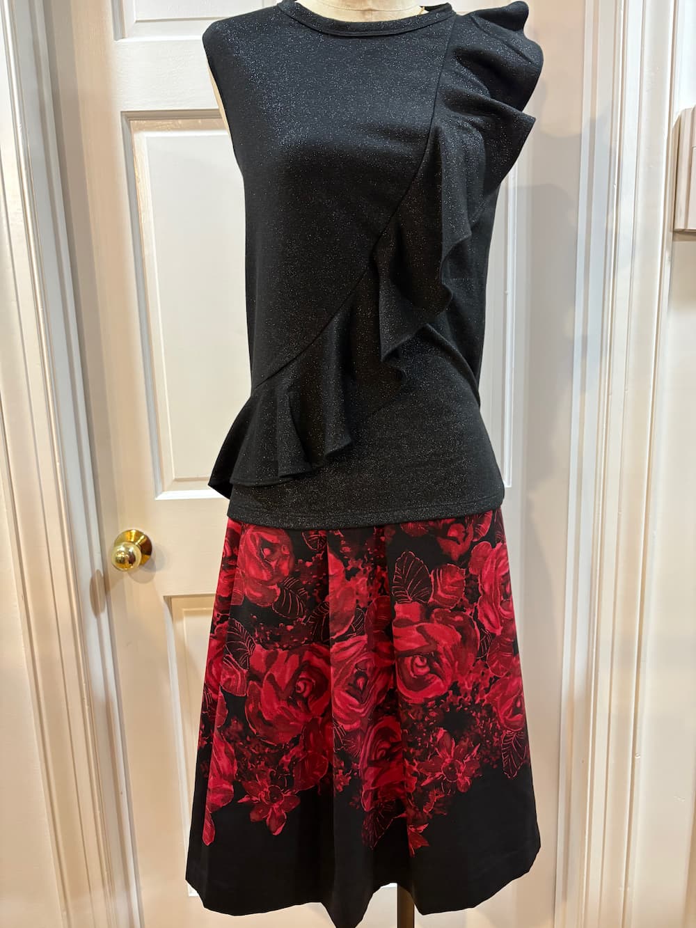 Midnight Rose: Talbots Floral Jacquard Full Skirt