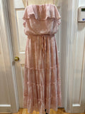Ethereal Romance Tiered Ruffle Maxi Dress Blush Floral