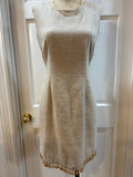 Vintage Revival Havana Beaded-Hem Linen Sheath Dress 