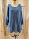 Habitat "Clothes to Live In" Slate Blue Ribbed Knit Oversized Sweater