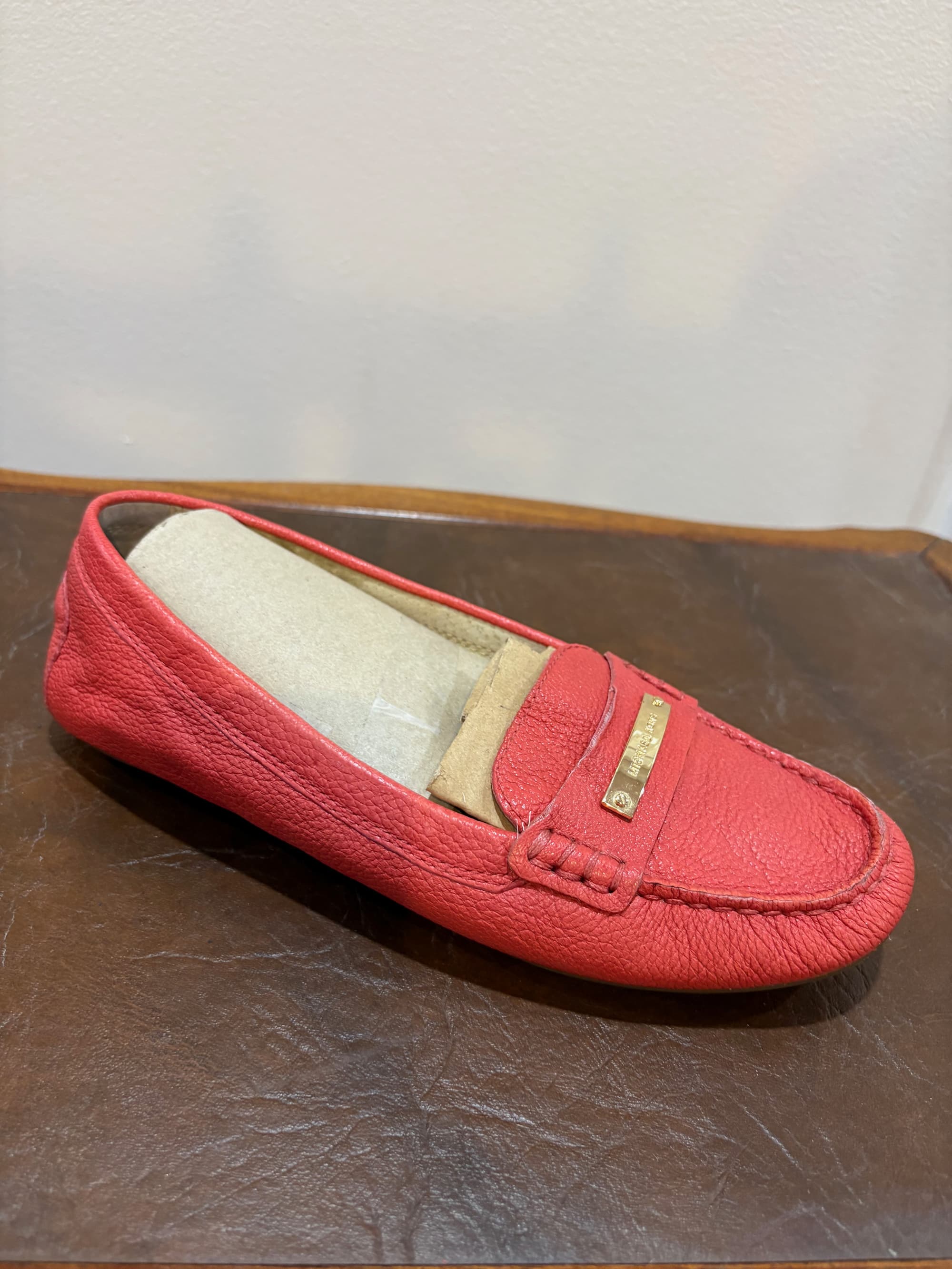 Michael Kors Everett Moccasin Loafer Veridian Red Leather