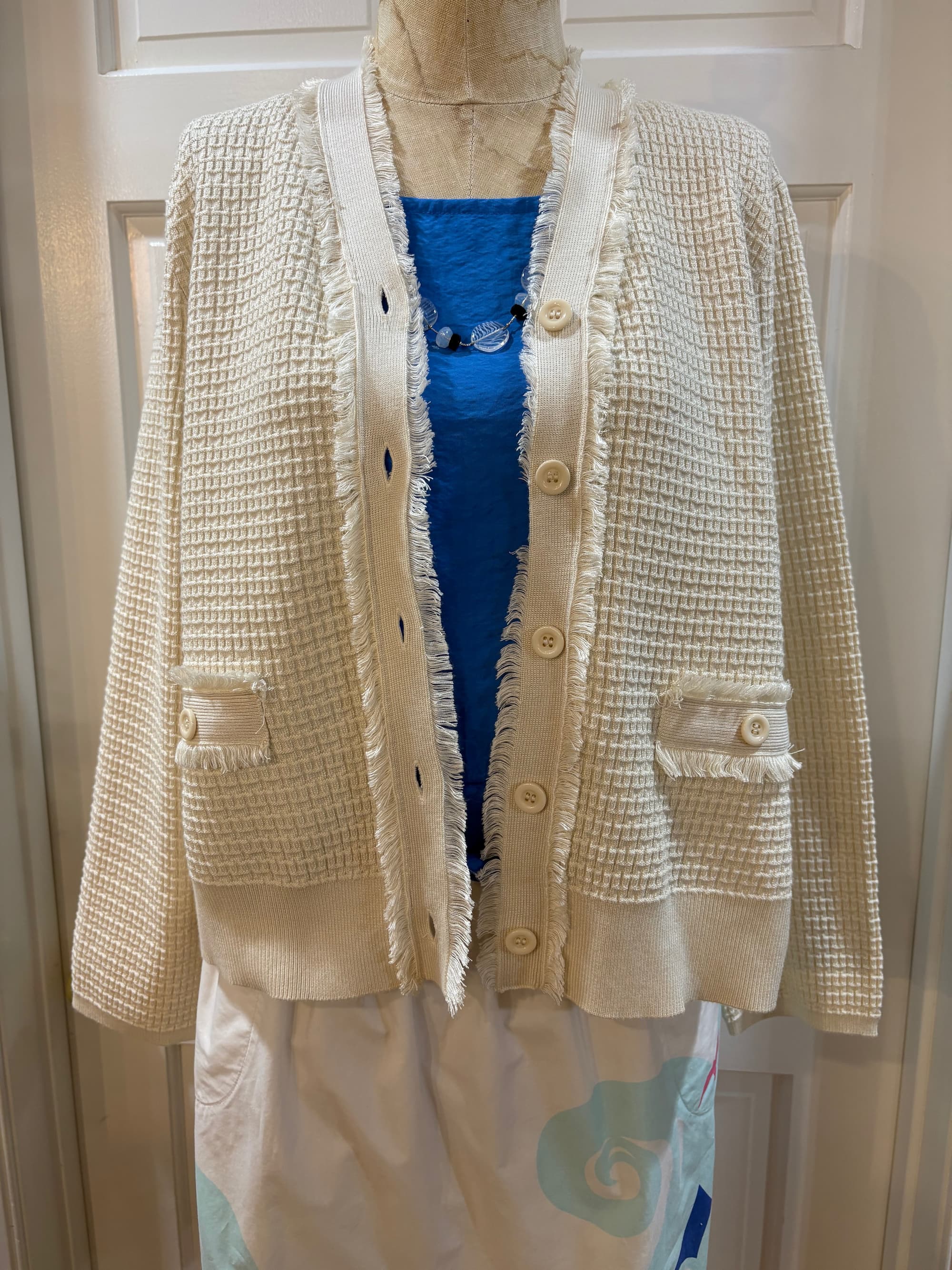 Draper James White Ivory Knit Cardigan — Southern Charm