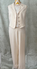 Rachel Zoe Beige Tailored Vest & Trouser Set — Boho-Chic Power Dressing