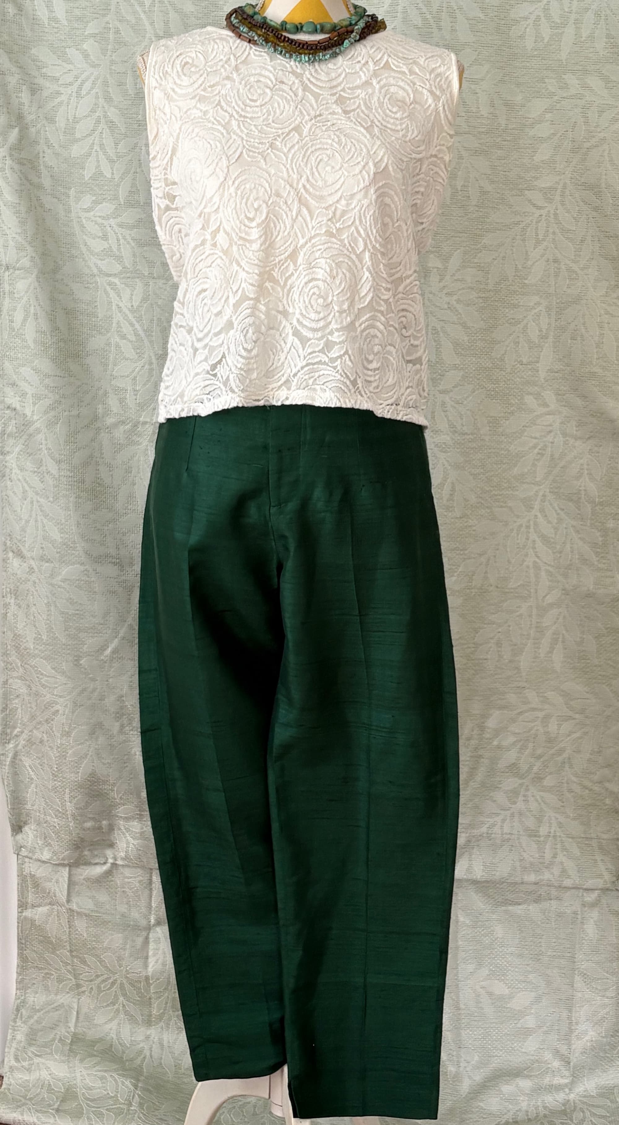 Rhode Dark Emerald Green Silk Trousers — Luxury Resort Separates