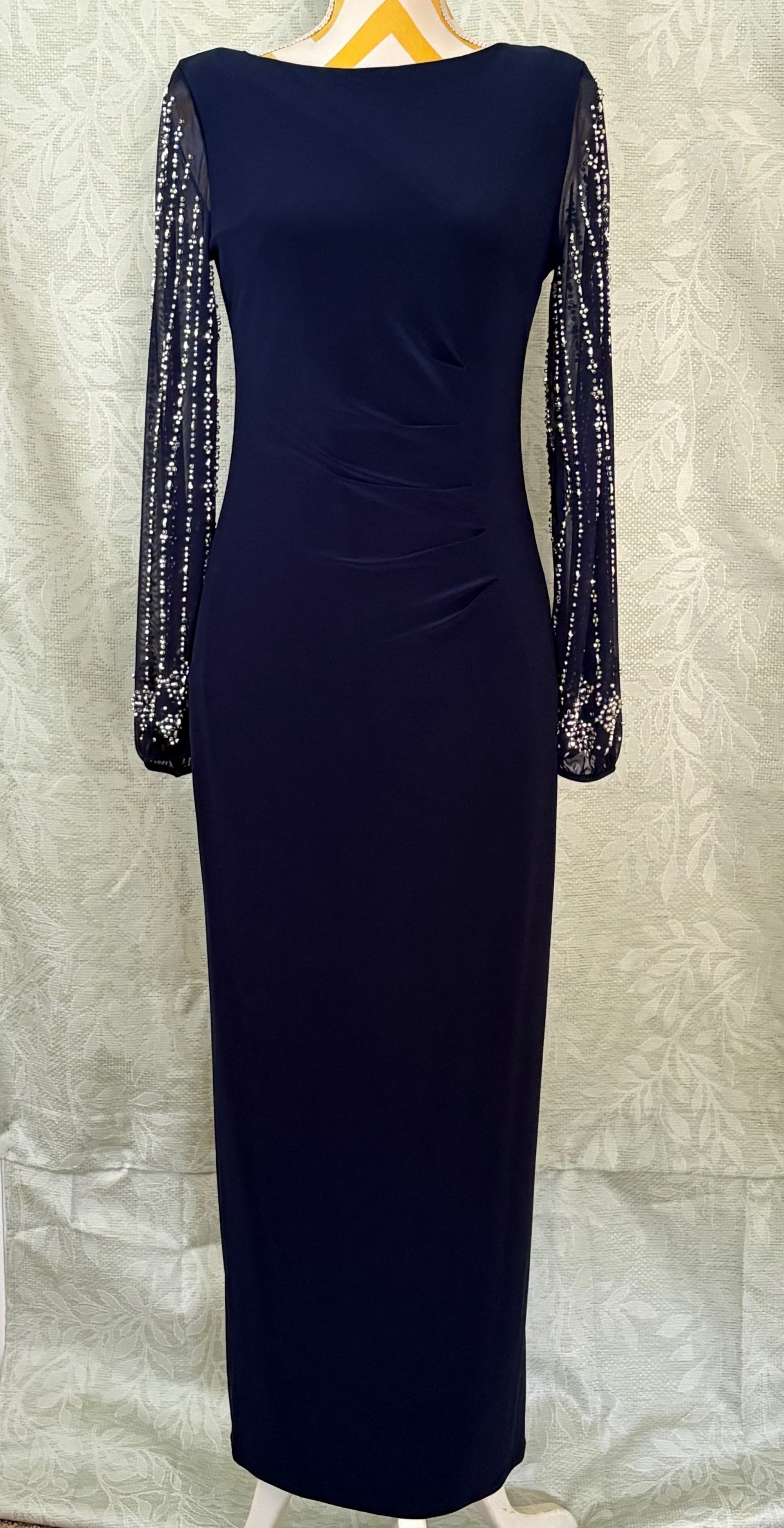 Marina Beaded Sleeve Maxi Gown — Formal Glamour | Mother of the Bride | Size 8