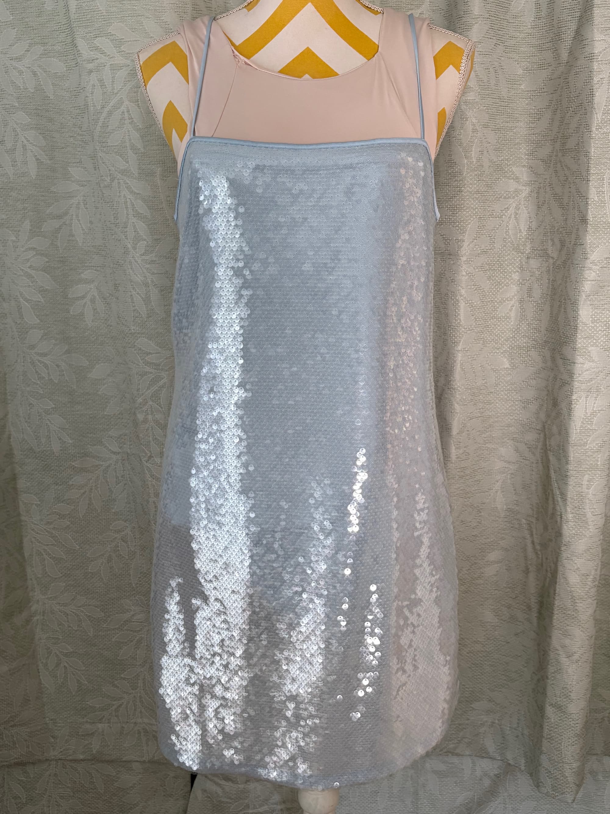 Abercrombie Fitch Light Blue Sequin Square Neck Mini Dress Size M – Second Story Style Edit