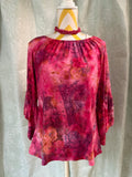 Brittany Black Vibrant Ruby Tunic Blouse