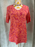 Isaac Mizrahi Live! Vibrant Floral V-Neck Knit Top