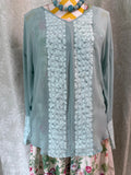 Sundance Catalog Floral Lace Silk-Blend Blouse