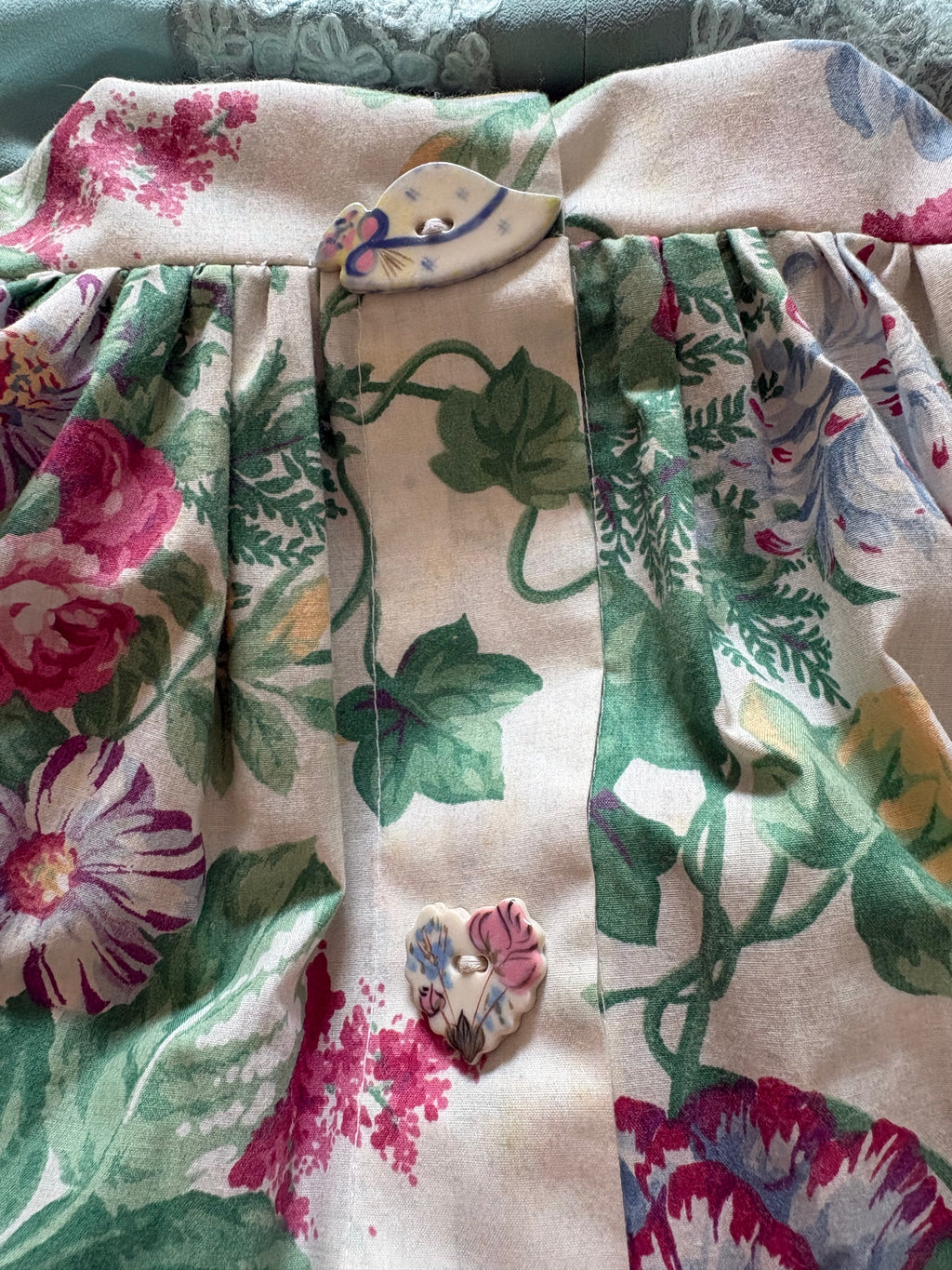Vintage 80s Cabbage Rose Cotton Prairie Maxi Dress