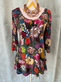 Soft Surroundings Abstract Mixed-Floral Tunic Top