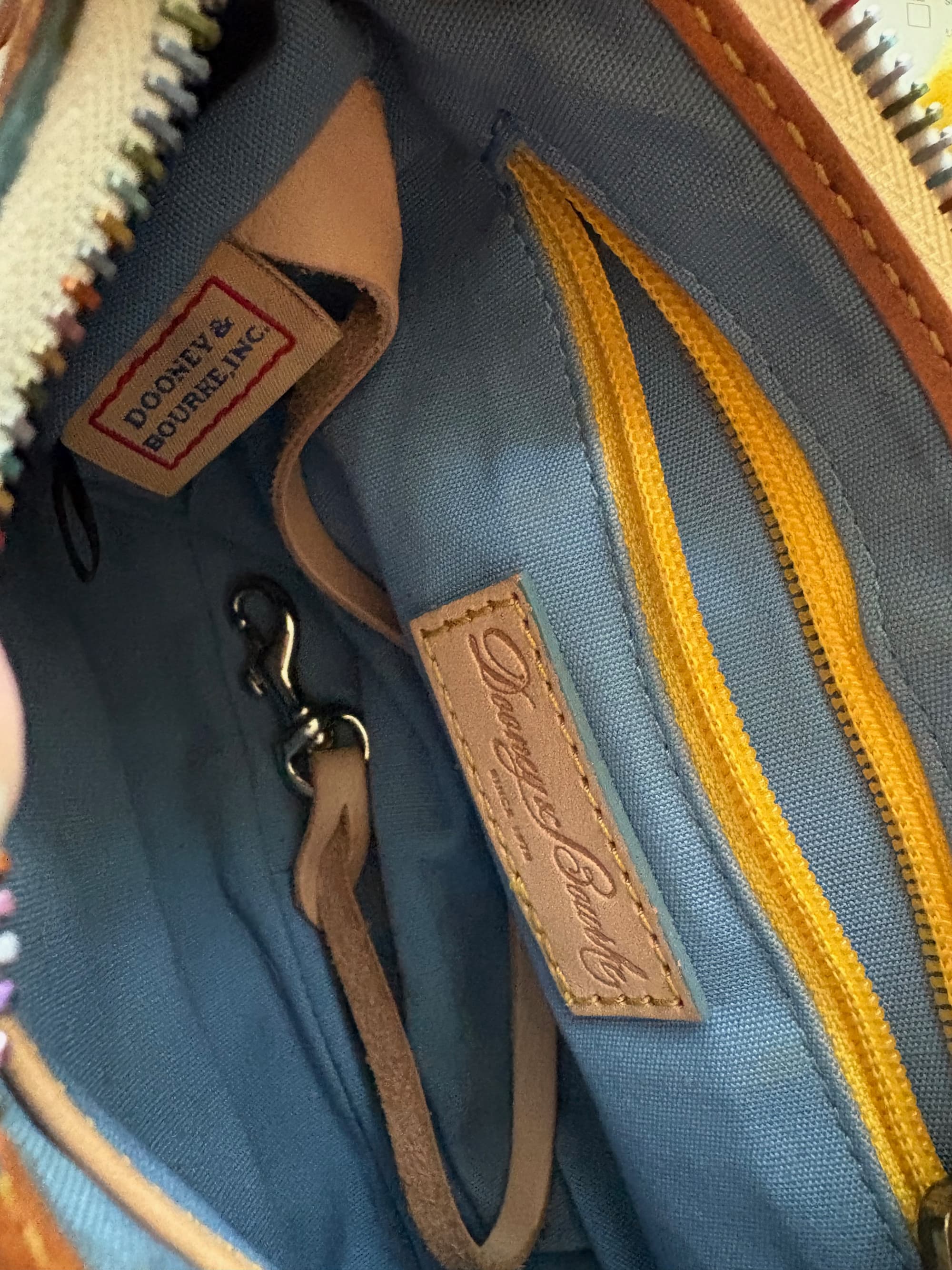 Dooney & Bourke "It Girl" Multicolor Monogram Patty Baguette Pouchette — Y2K Vintage | Heart Charm