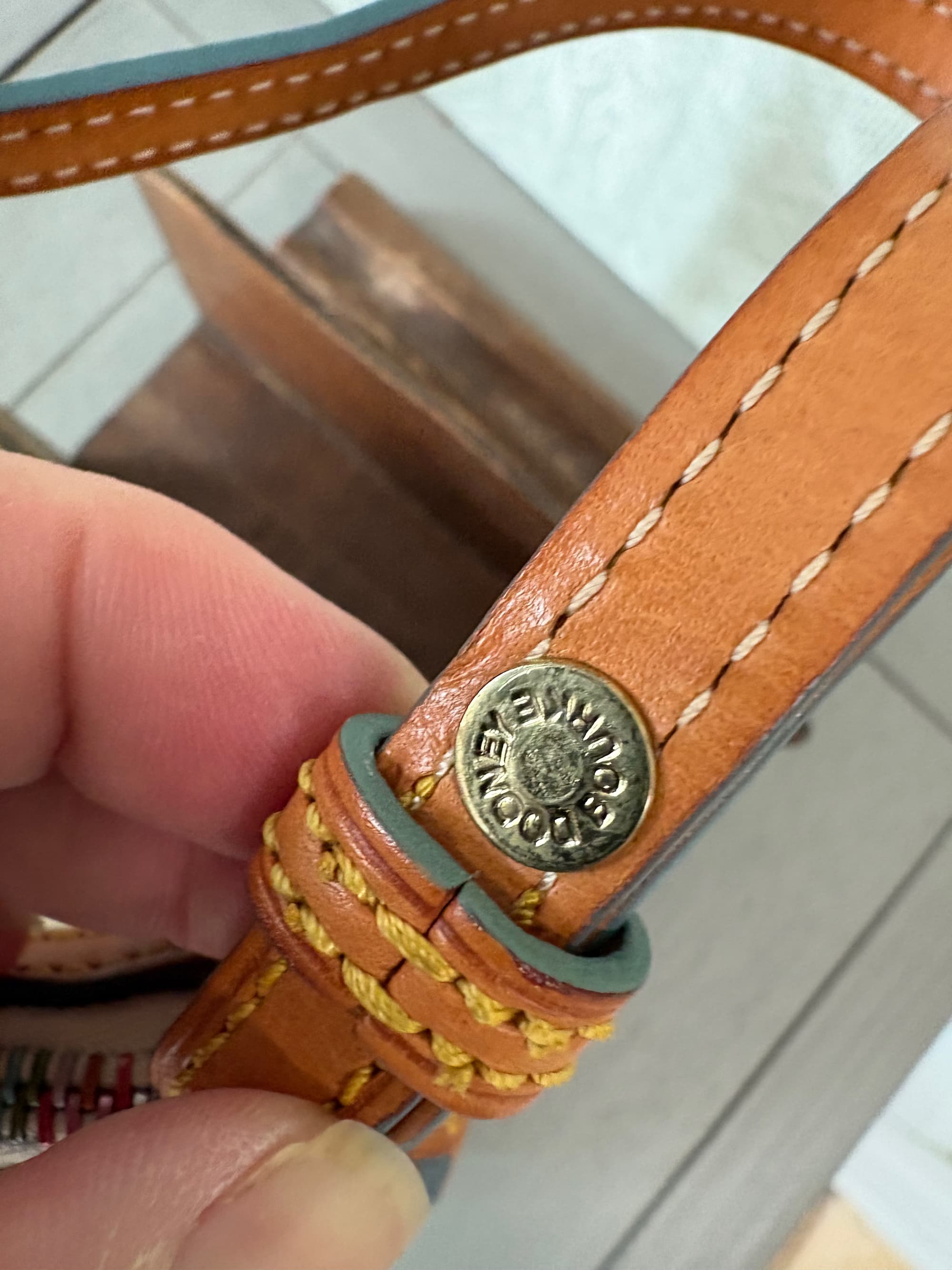 Dooney & Bourke "It Girl" Multicolor Monogram Patty Baguette Pouchette — Y2K Vintage | Heart Charm