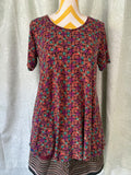 LuLaRoe Abstract Geometric Carly High-Low Swing Dress — Statement Style | Size S