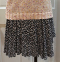 Mi Ami Ditsy Floral Print Skirt — Black White & Pink Blossom | Size L