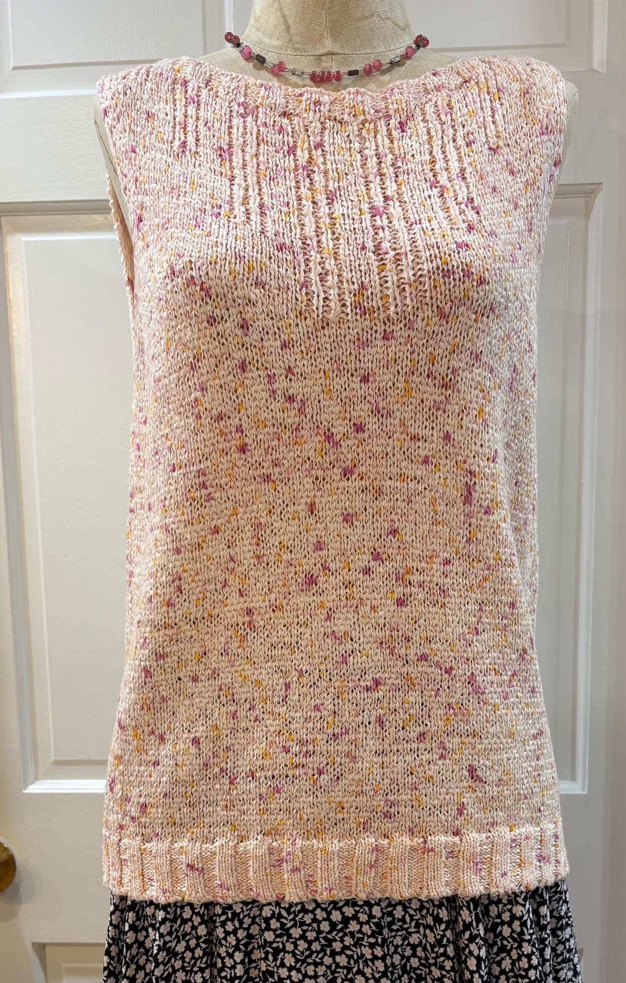 Tribal Jeans "Lily" Cotton Blend Sweater Tank — Confetti Yarn Cream | Size XS