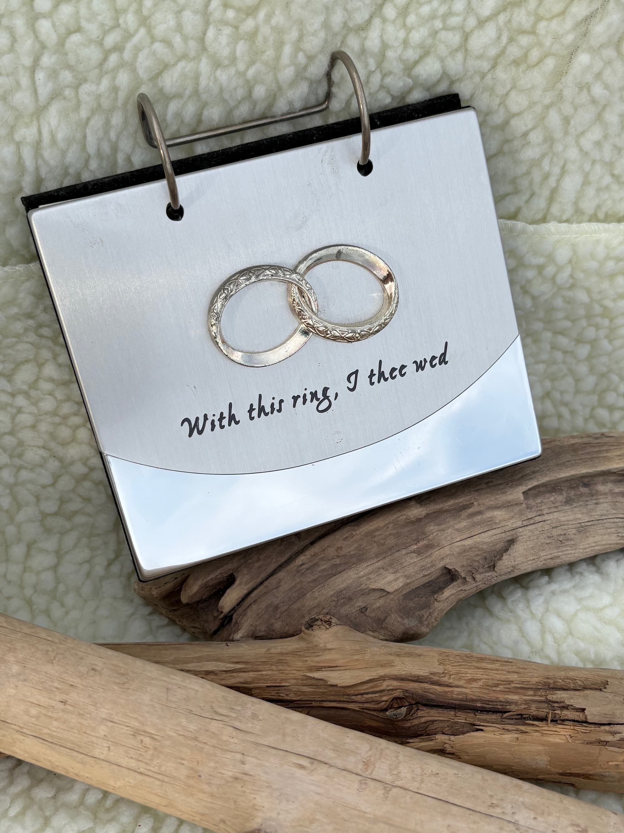 Malden "With This Ring I Thee Wed" Silver Wedding Photo Album Tabletop Flipbook